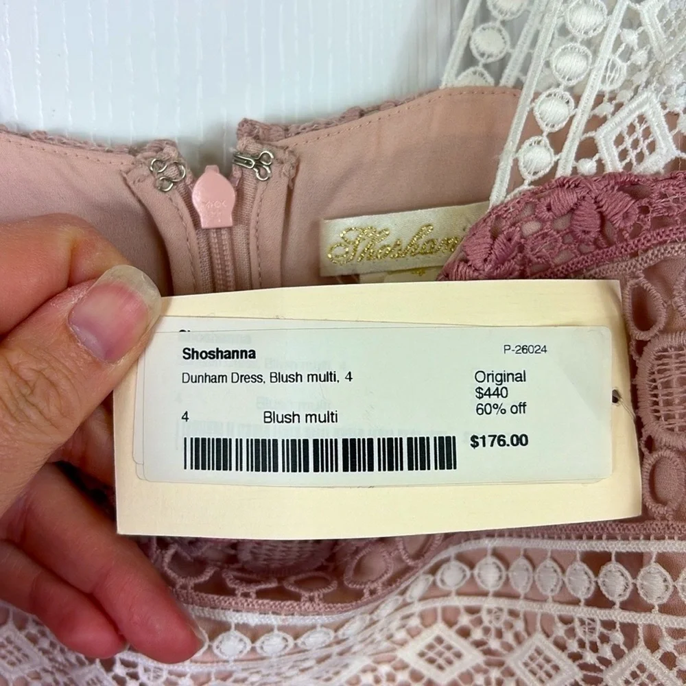 NWT Shoshanna lace Dunham dress blush pink sz 4 - Picture 8 of 11